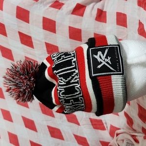 Young & Reckless Striped Pom Beanie